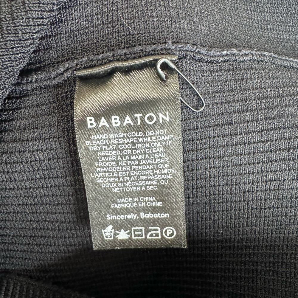 Babaton Sculpt Knit Criss Cross Dress Ribbed Halter Black Stretch Small - Picture 11 of 12